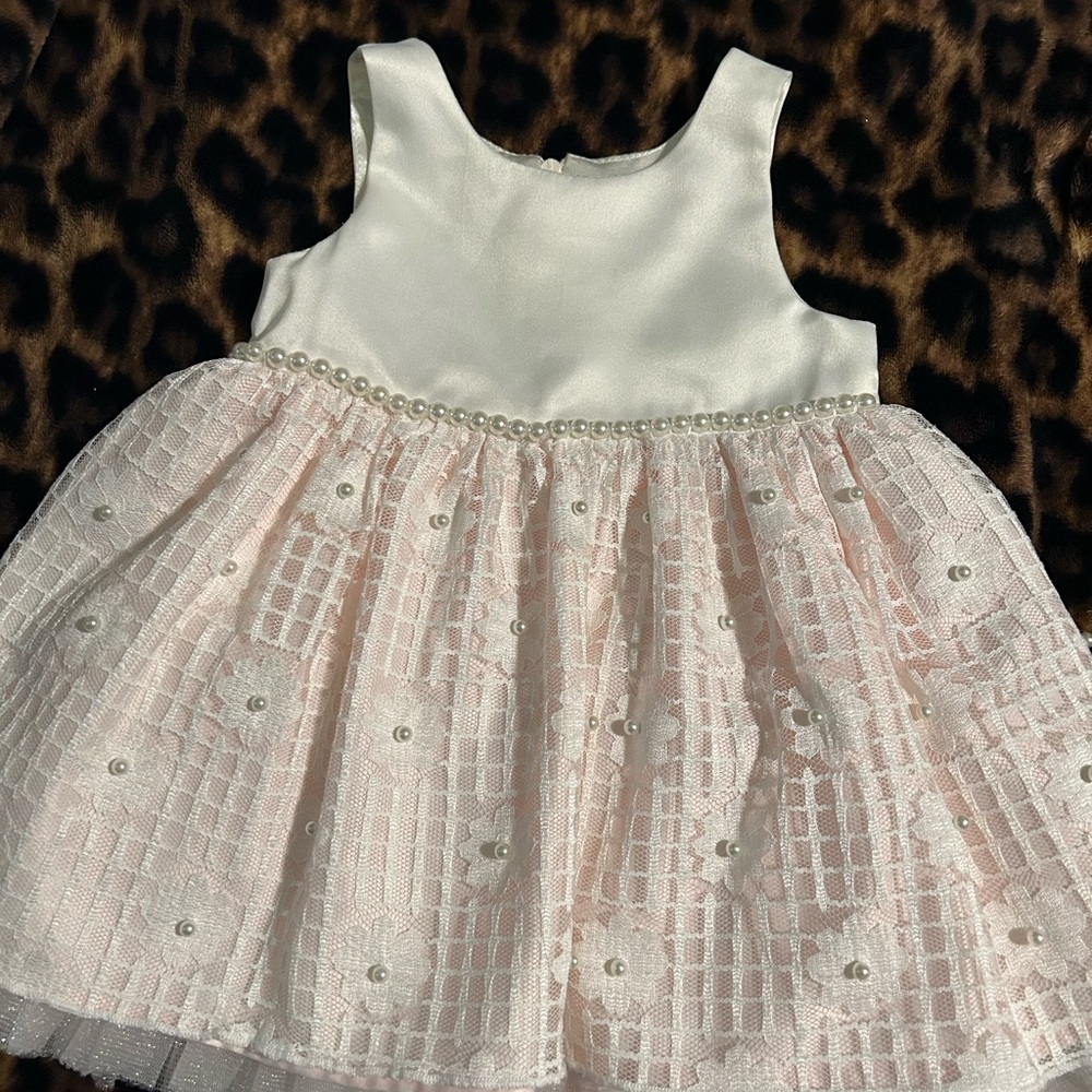 Elegant Baby Dress with Pearl Accents